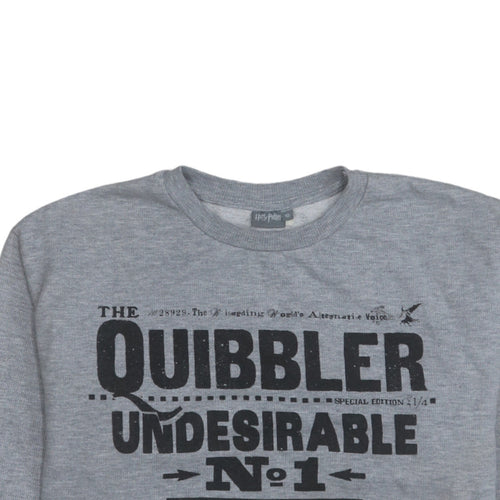 Harry Potter Grey Quibbler Print Women's Sweatshirt Size 10