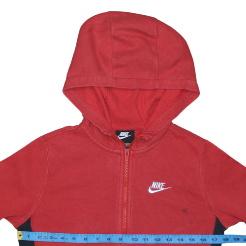 Nike Boys Red Colourblock 1/2 Zip Hoodie Size L 147-158cm