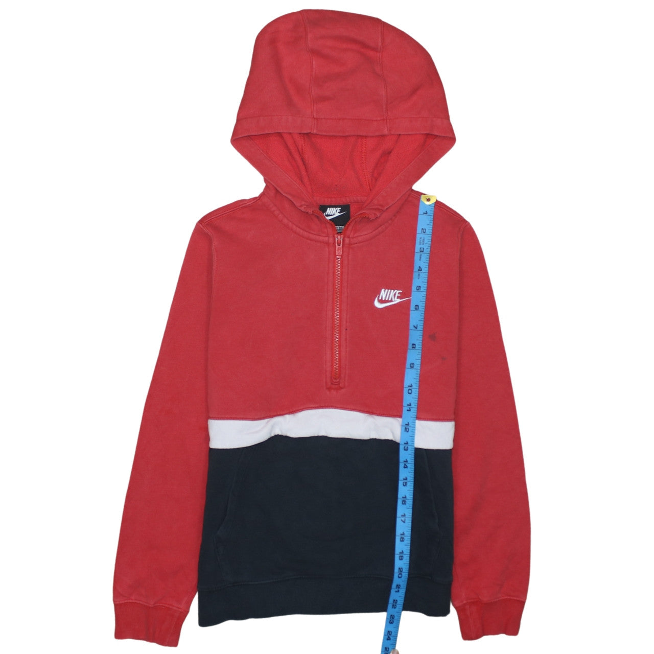 Nike Boys Red Colourblock 1/2 Zip Hoodie Size L 147-158cm