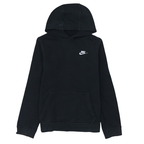 Nike Boys Black XL Pullover Hoodie with Logo and Kangaroo Pocket
