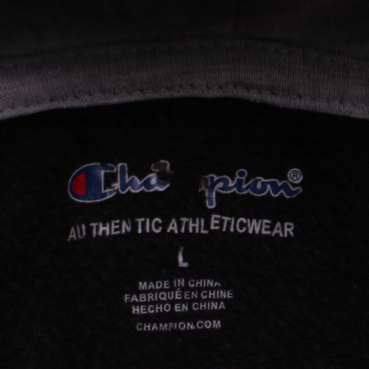 Champion Men's Black Pullover Hoodie L Embroidered Logo Sportswear