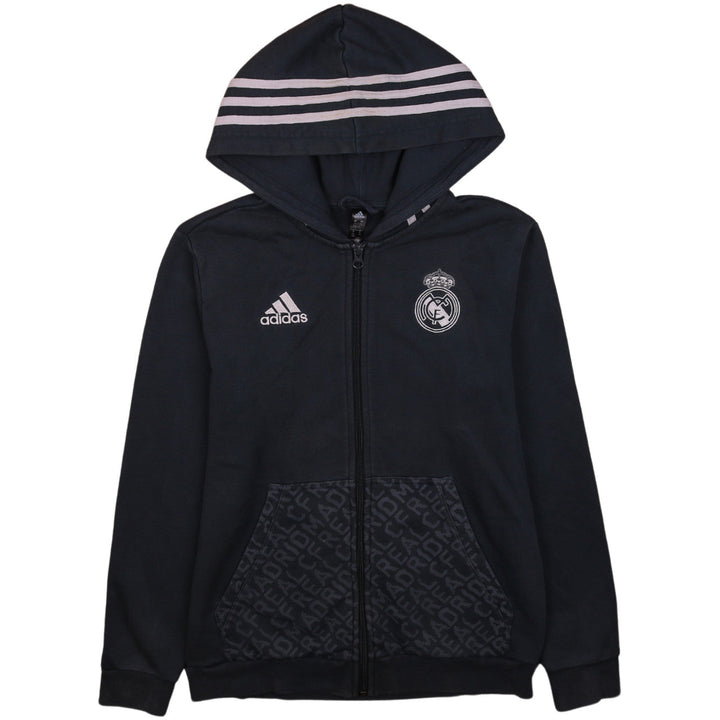 Adidas Boys Black Real Madrid Full Zip Hoodie 13-14 Years