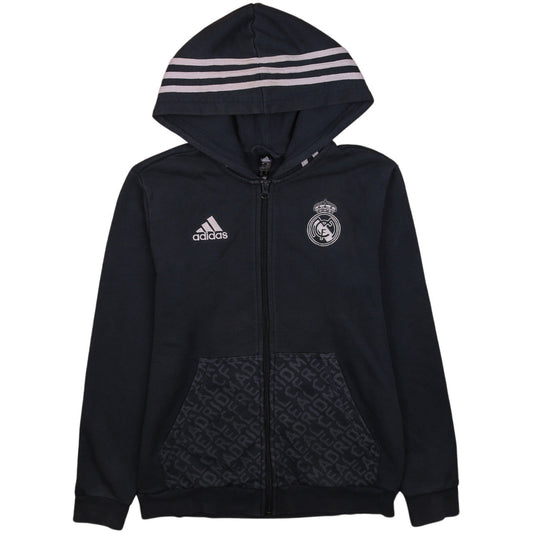 Adidas Boys Black Real Madrid Full Zip Hoodie 13-14 Years