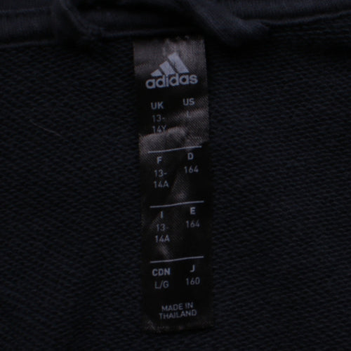 Adidas Boys Black Real Madrid Full Zip Hoodie 13-14 Years