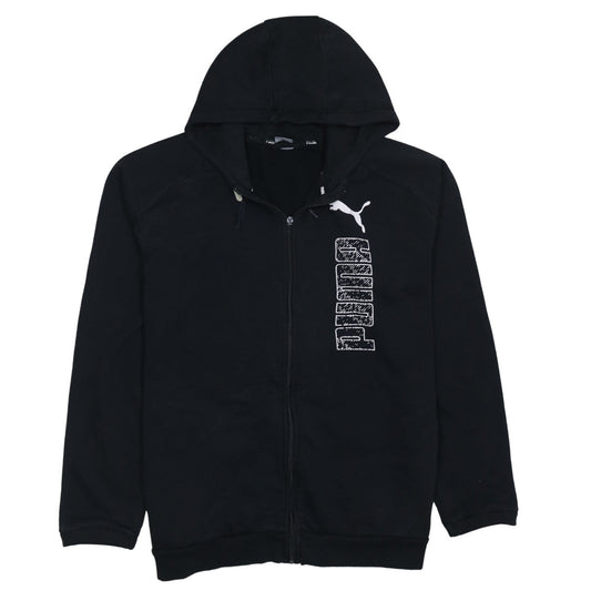 Puma Men's Black Full Zip Hoodie L Sports Fleece Sweatshirt