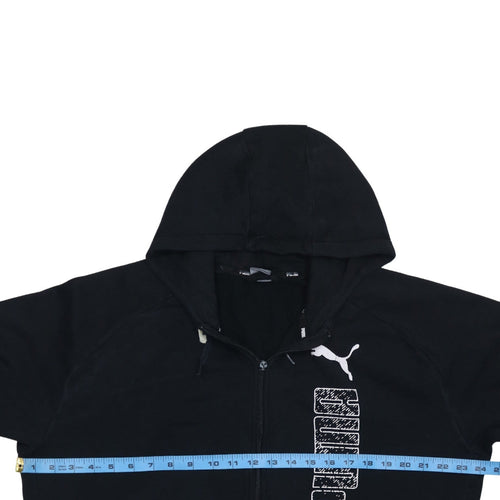 Puma Men's Black Full Zip Hoodie L Sports Fleece Sweatshirt