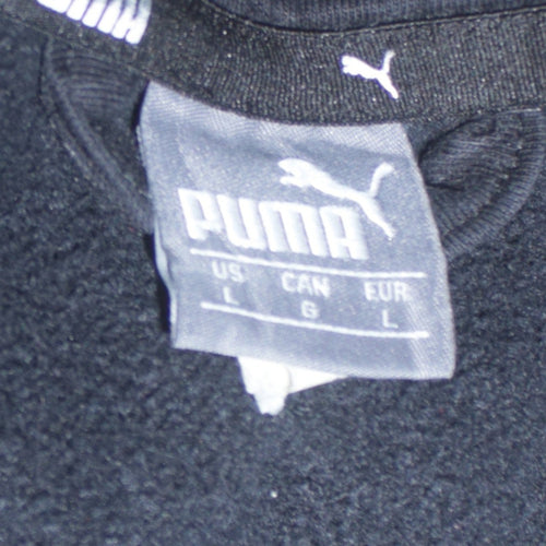 Puma Men's Black Full Zip Hoodie L Sports Fleece Sweatshirt