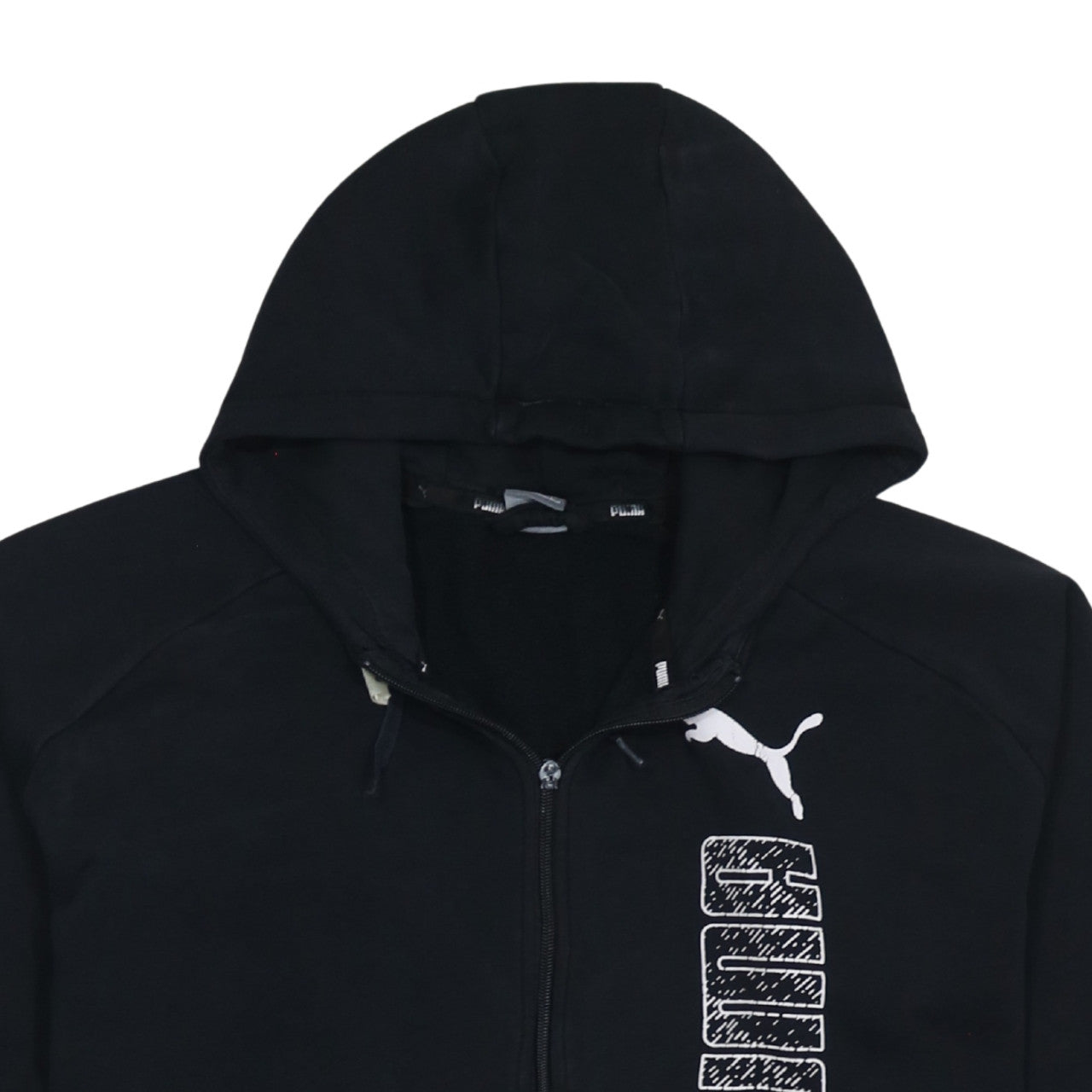 Puma Men's Black Full Zip Hoodie L Sports Fleece Sweatshirt