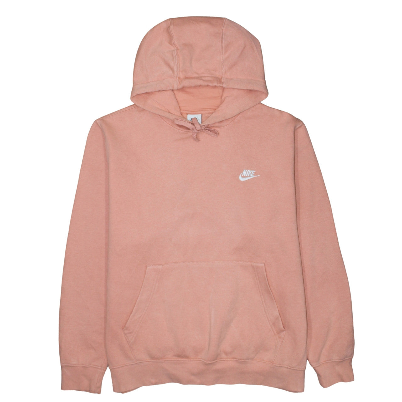 Nike Womens Pink Pullover Hoodie Large Cotton Blend Fleece Sweatshirt
