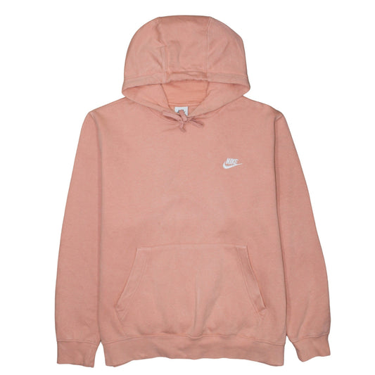 Nike Womens Pink Pullover Hoodie Large Cotton Blend Fleece Sweatshirt