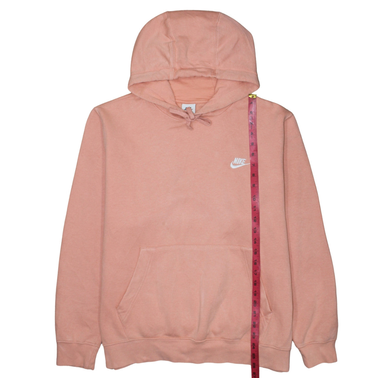 Nike Womens Pink Pullover Hoodie Large Cotton Blend Fleece Sweatshirt