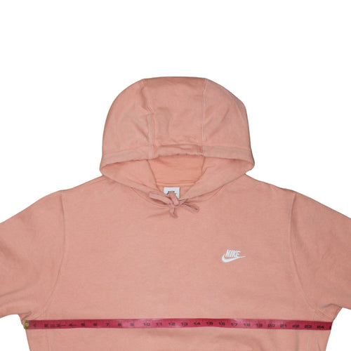 Nike Womens Pink Pullover Hoodie Large Cotton Blend Fleece Sweatshirt