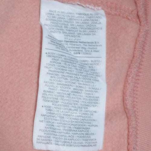 Nike Womens Pink Pullover Hoodie Large Cotton Blend Fleece Sweatshirt