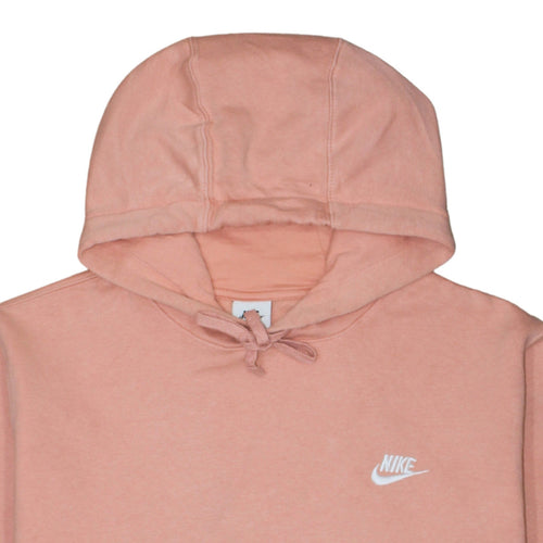 Nike Womens Pink Pullover Hoodie Large Cotton Blend Fleece Sweatshirt