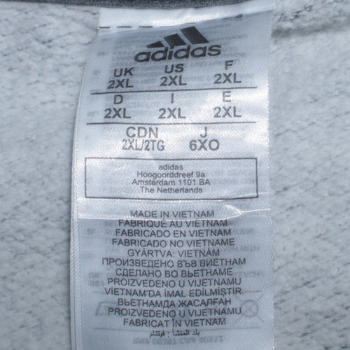 Adidas Men's Grey 2XL Pullover Crew Neck Fleece Sweatshirt