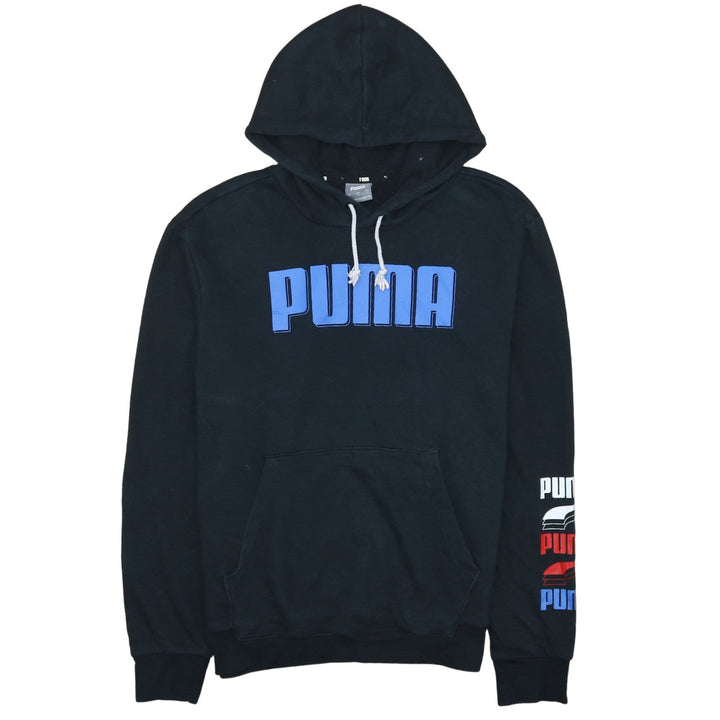 Puma Men's Black Pullover Hoodie S Logo Graphic Sportswear