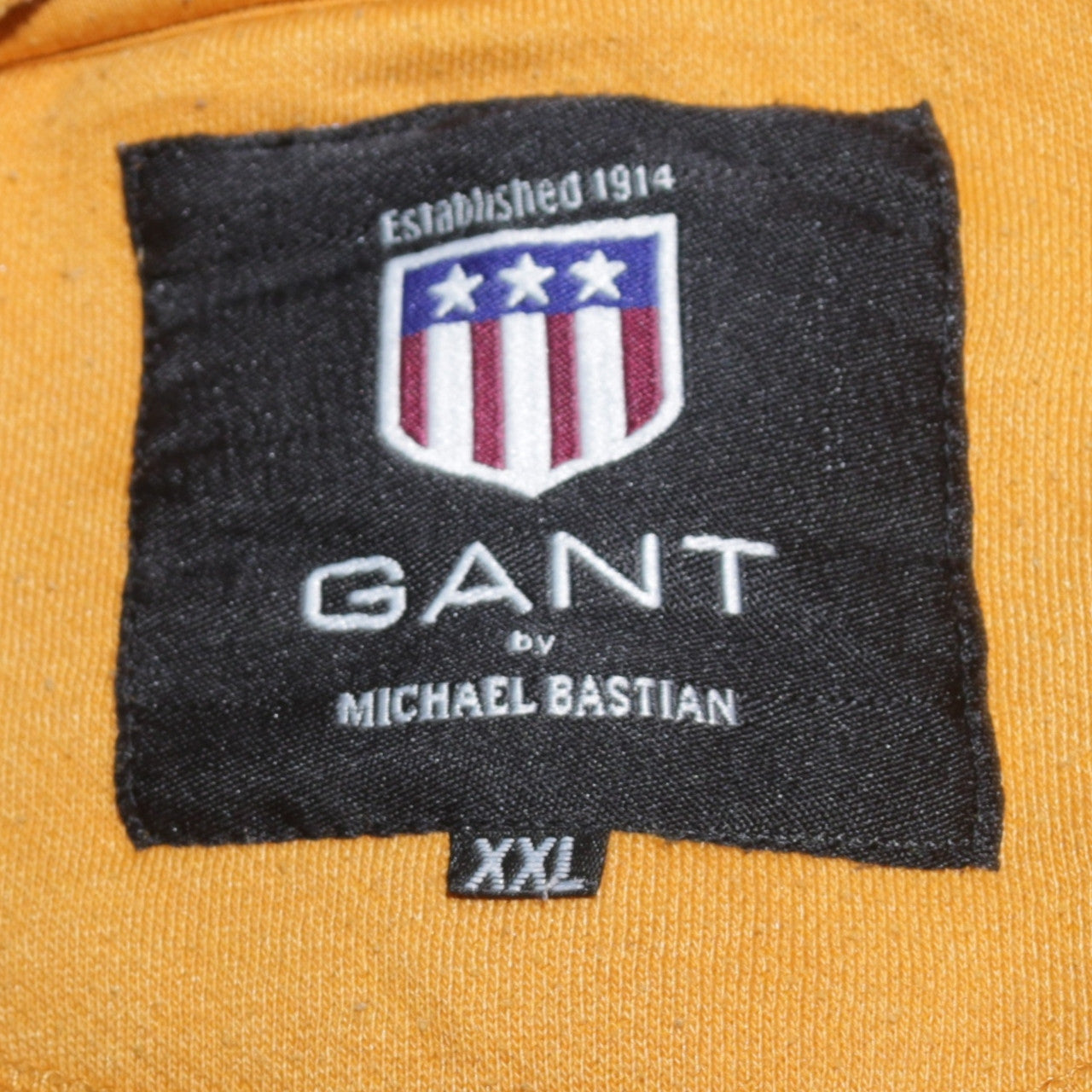 GANT Men’s Yellow 2XL Embroidered Logo Crew Neck Sweatshirt