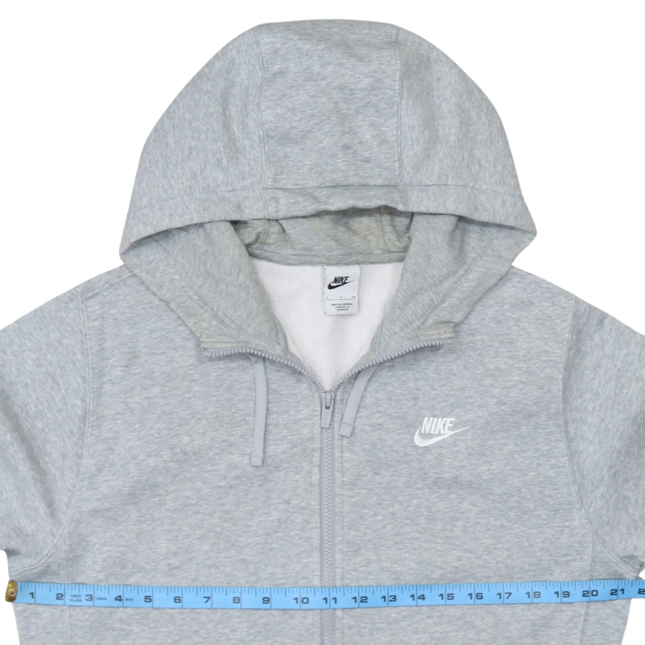 Nike Men's Grey Full Zip Hoodie Fleece Size S