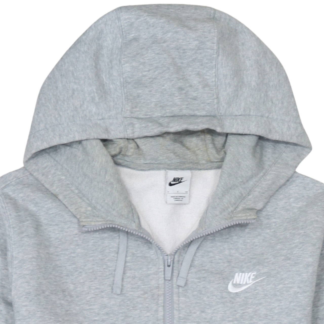 Nike Men's Grey Full Zip Hoodie Fleece Size S