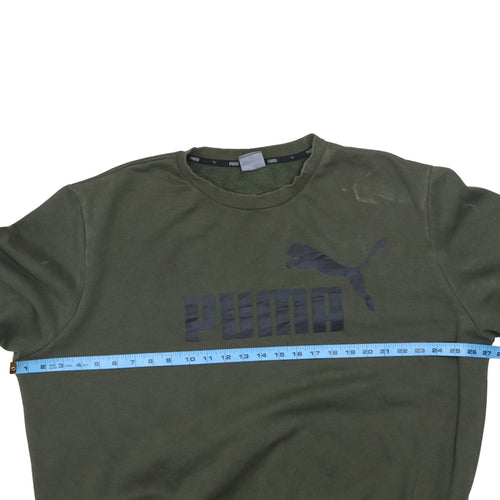 Puma Men’s Green XL Crew Neck Graphic Logo Sweatshirt