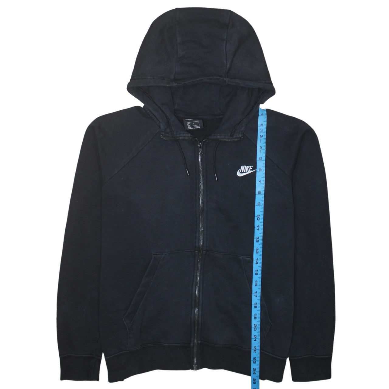 Nike Mens Black Full Zip Hoodie L Fleece Sweatshirt