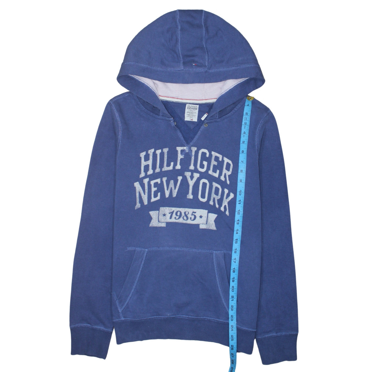 Tommy Hilfiger Men's Blue Pullover Hoodie XL Graphic Logo