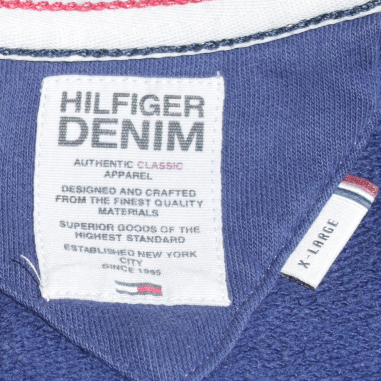 Tommy Hilfiger Men's Blue Pullover Hoodie XL Graphic Logo