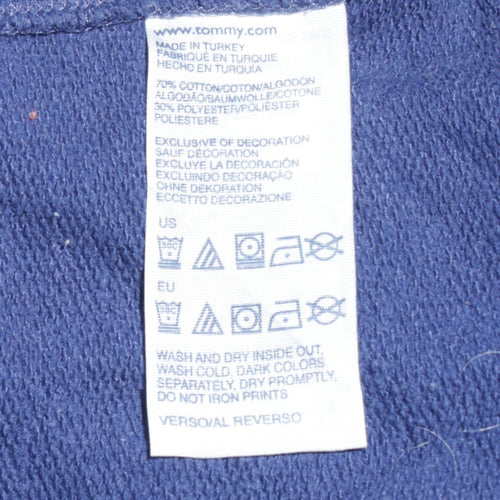 Tommy Hilfiger Men's Blue Pullover Hoodie XL Graphic Logo