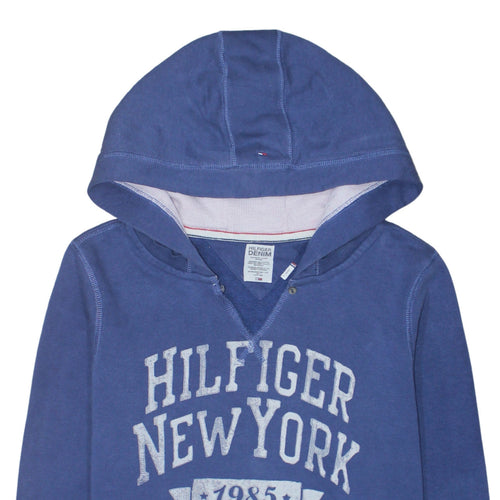 Tommy Hilfiger Men's Blue Pullover Hoodie XL Graphic Logo