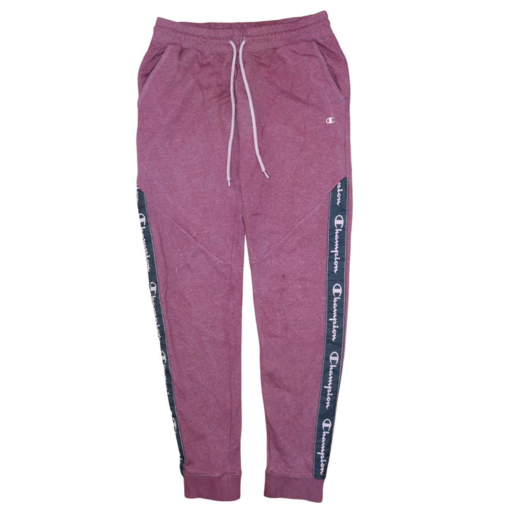 Champion Women’s Pink Jogger Sweatpants Small Drawstring Logo Stripe