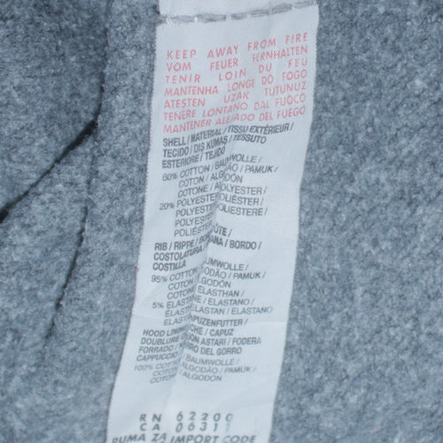 Puma Men's Grey Pullover Hoodie L Graphic Logo Fleece Sportswear