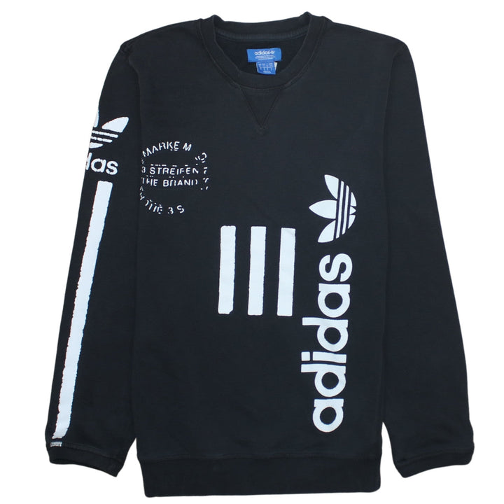 Adidas Originals Men's Black Crew Neck Graphic Sweatshirt Size S