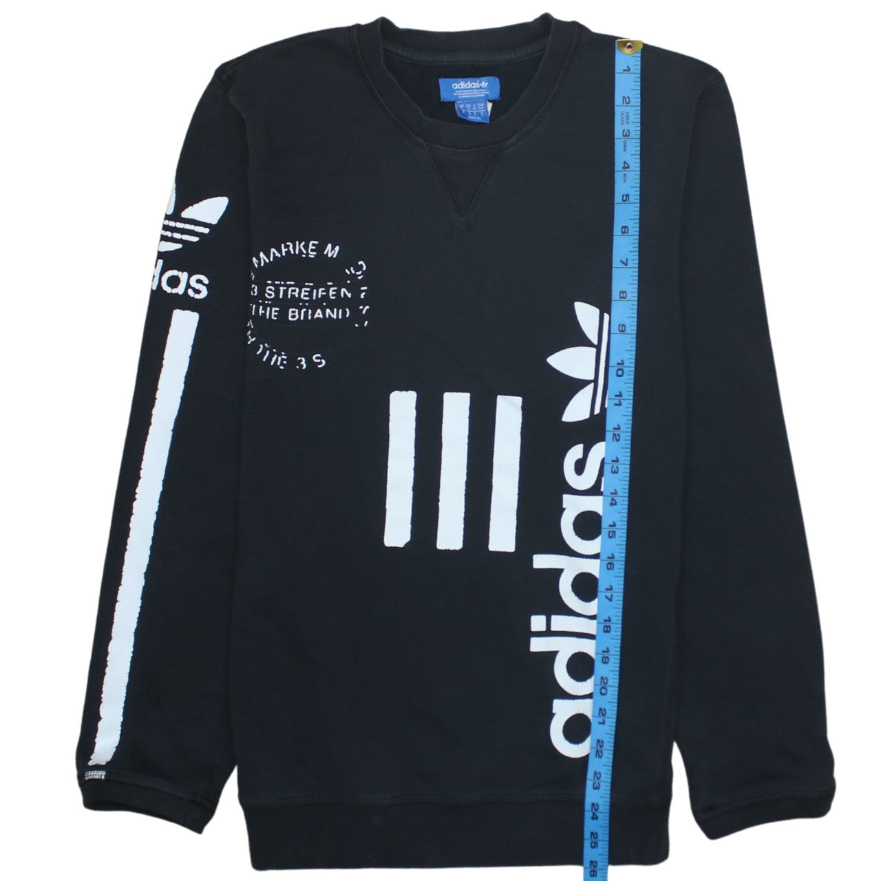 Adidas Originals Men's Black Crew Neck Graphic Sweatshirt Size S