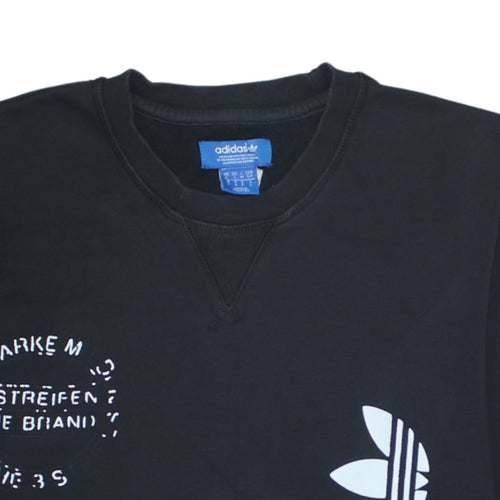 Adidas Originals Men's Black Crew Neck Graphic Sweatshirt Size S