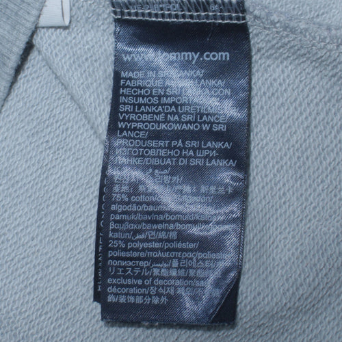 Tommy Hilfiger Men's Grey Full Zip Hoodie M Logo Casual Sweatshirt