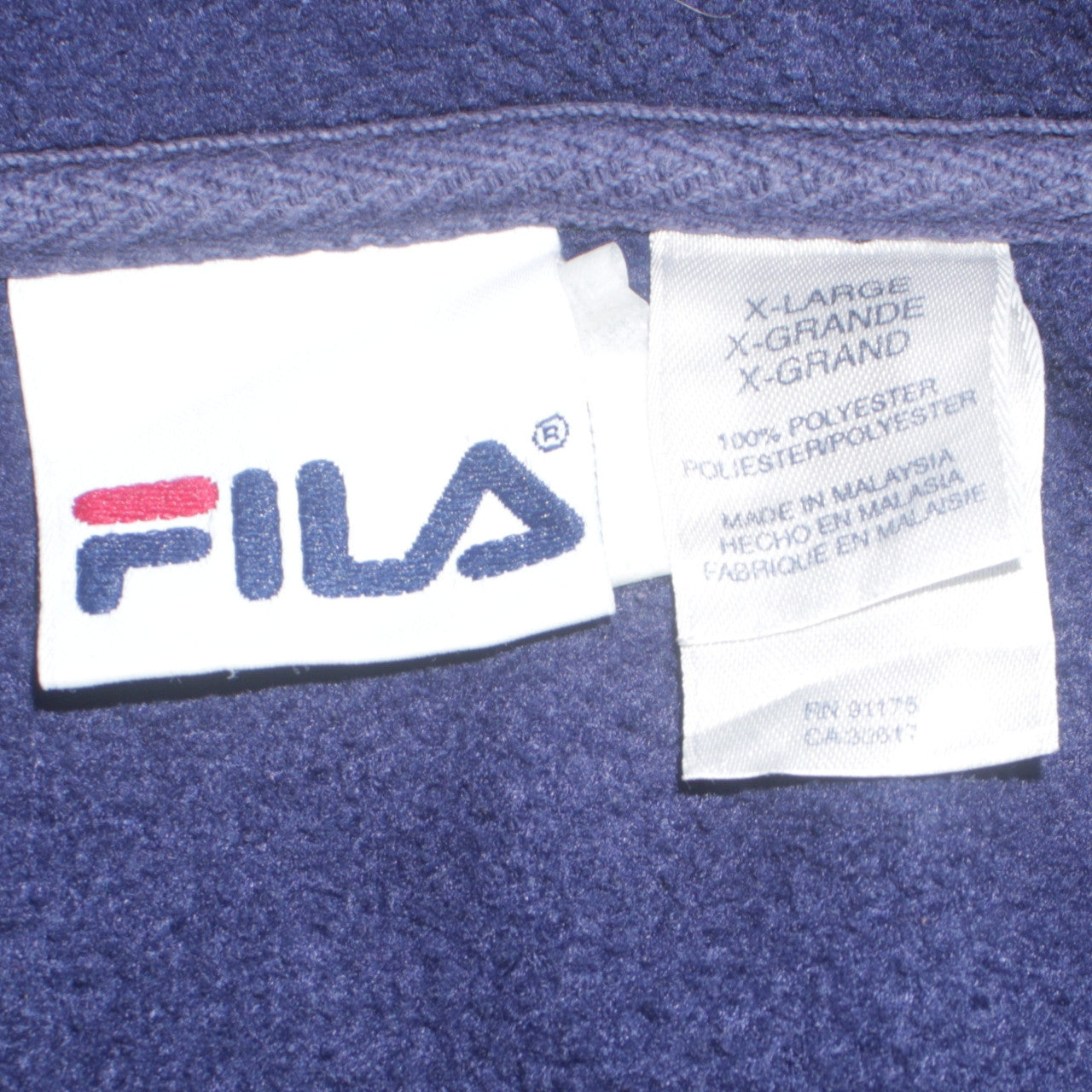 FILA Mens Blue XL Fleece Full Zip Sports Jacket