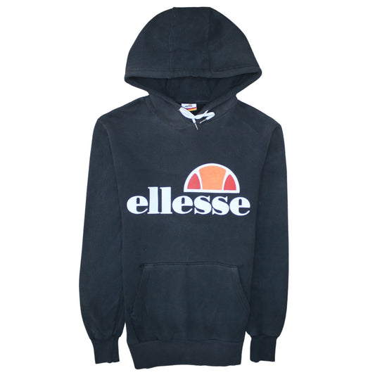 Ellesse Men's Black Pullover Hoodie Size L Logo Fleece Sweatshirt