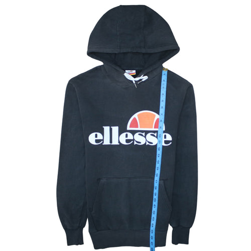 Ellesse Men's Black Pullover Hoodie Size L Logo Fleece Sweatshirt