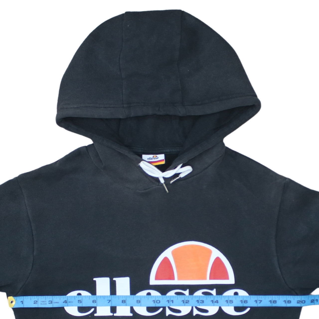 Ellesse Men's Black Pullover Hoodie Size L Logo Fleece Sweatshirt