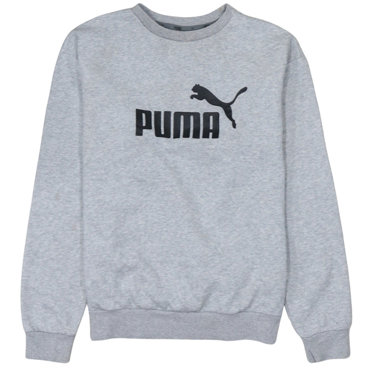 Puma Men's Grey Logo Crew Neck Pullover Sweatshirt Size S