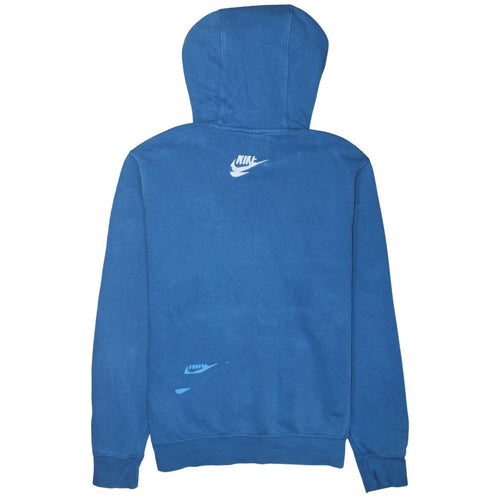 Nike Men's Blue Pullover Hoodie Small Fleece Embroidered Logo Sportswear