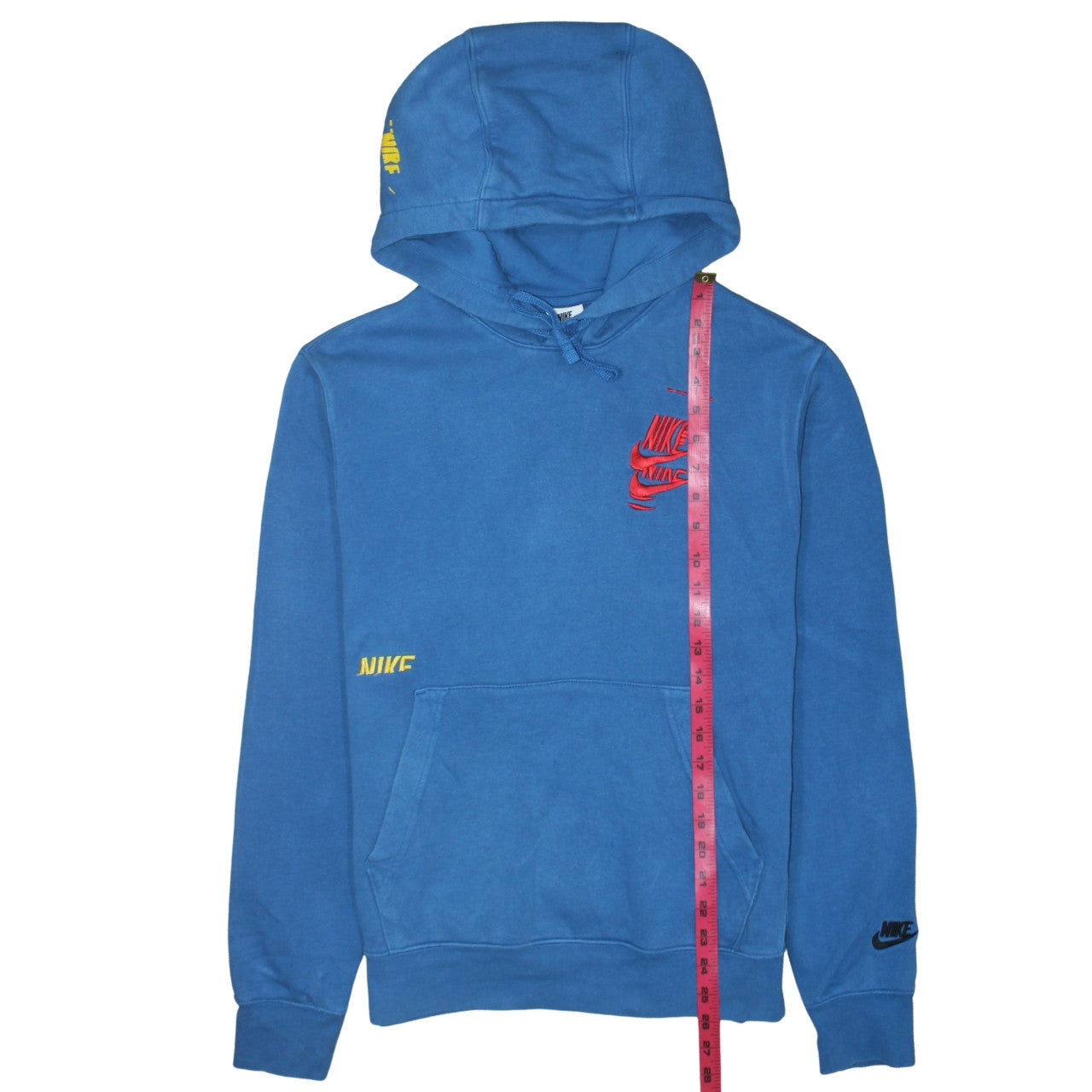 Nike Men's Blue Pullover Hoodie Small Fleece Embroidered Logo Sportswear