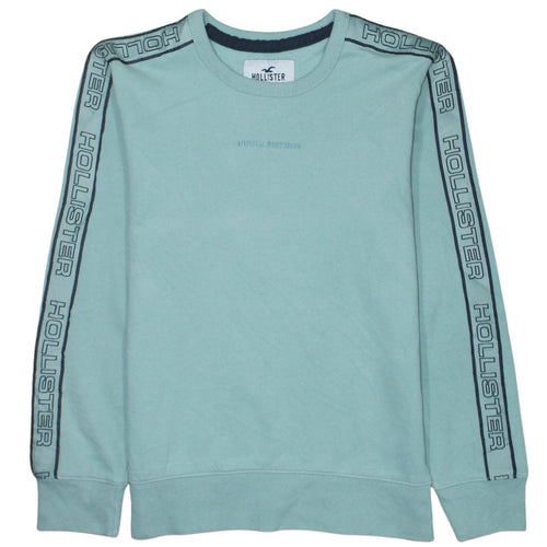 Hollister Men's Blue XS Logo Pullover Crew Neck Sweatshirt