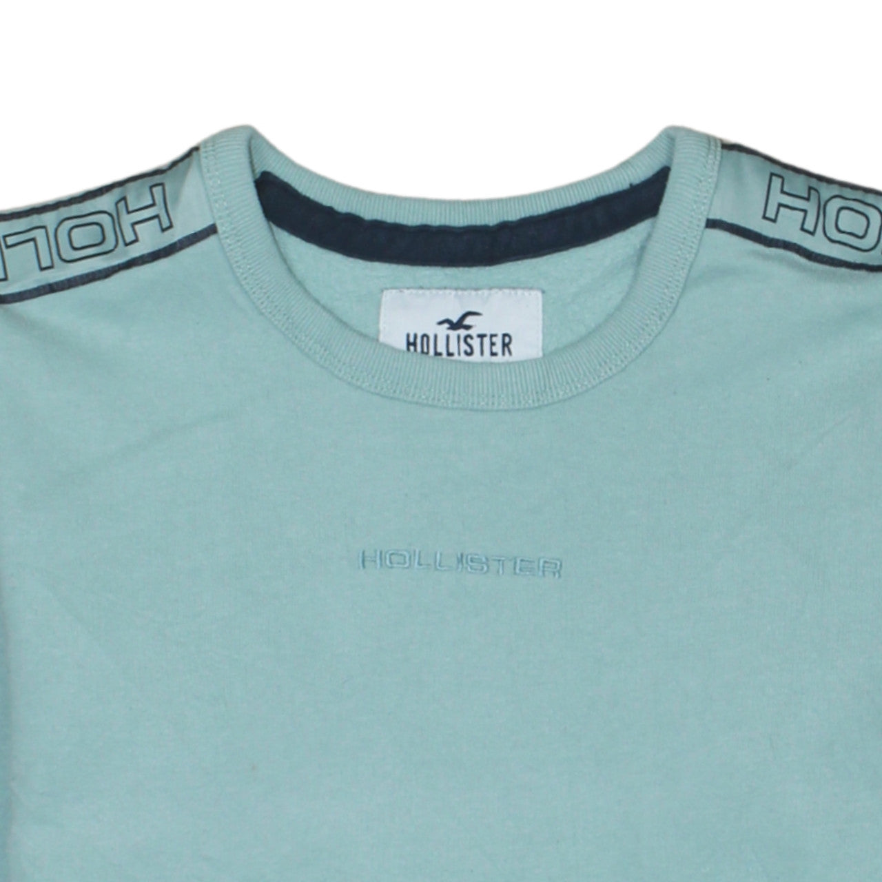 Hollister Men's Blue XS Logo Pullover Crew Neck Sweatshirt