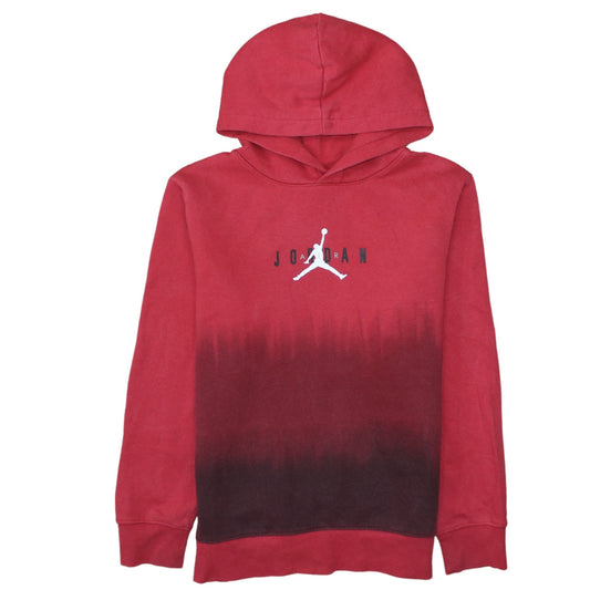 Jordan Boys Red Black Pullover Hoodie 12 Years Long Sleeve Graphic Logo