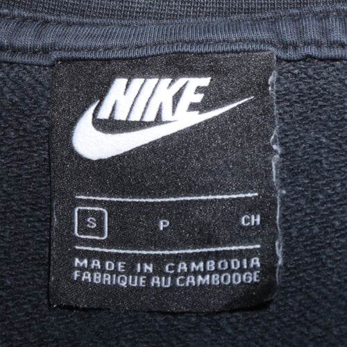 Nike Women's Black Small Pullover Sweatshirt Crew Neck Logo Print
