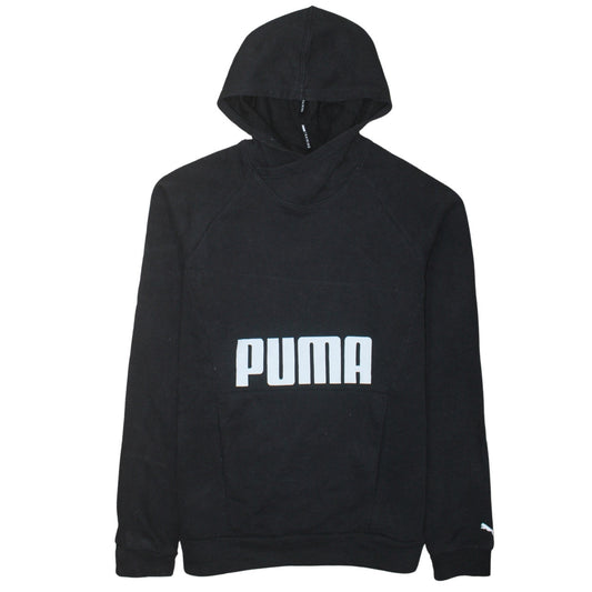 Puma Womens Black Pullover Hoodie L Training Logo Sweatshirt