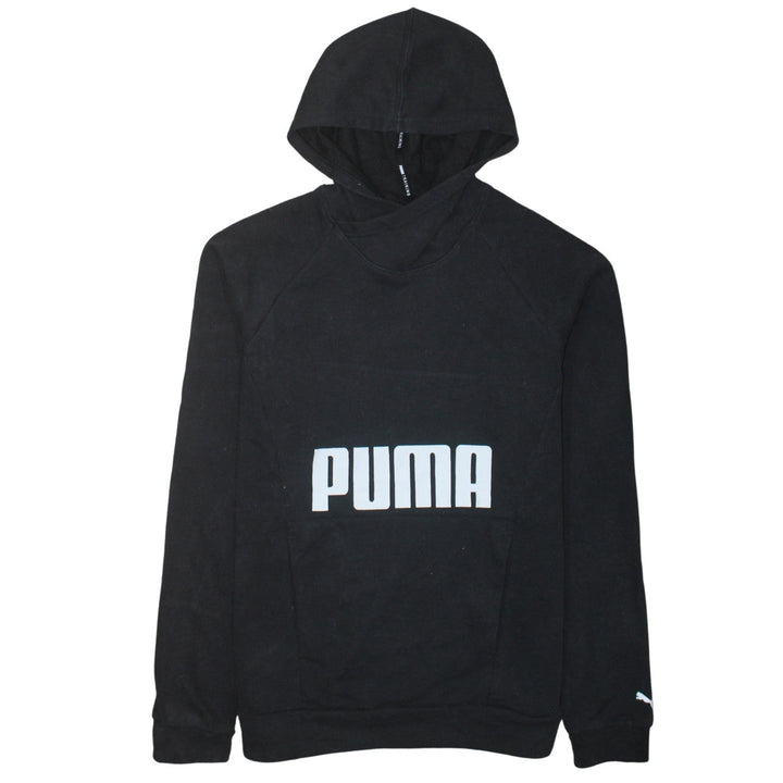 Puma Womens Black Pullover Hoodie L Training Logo Sweatshirt