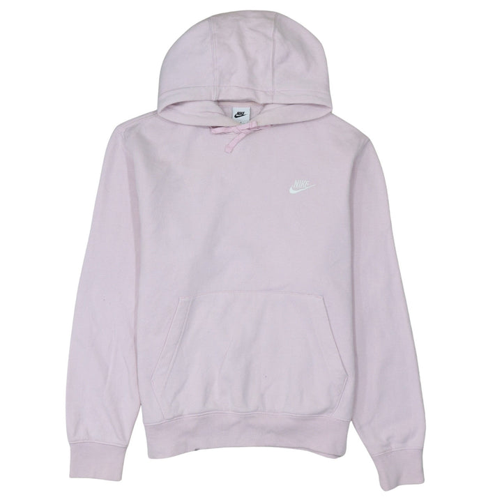 Nike Women Pink Pullover Hoodie Medium Cotton Blend Logo Sweatshirt