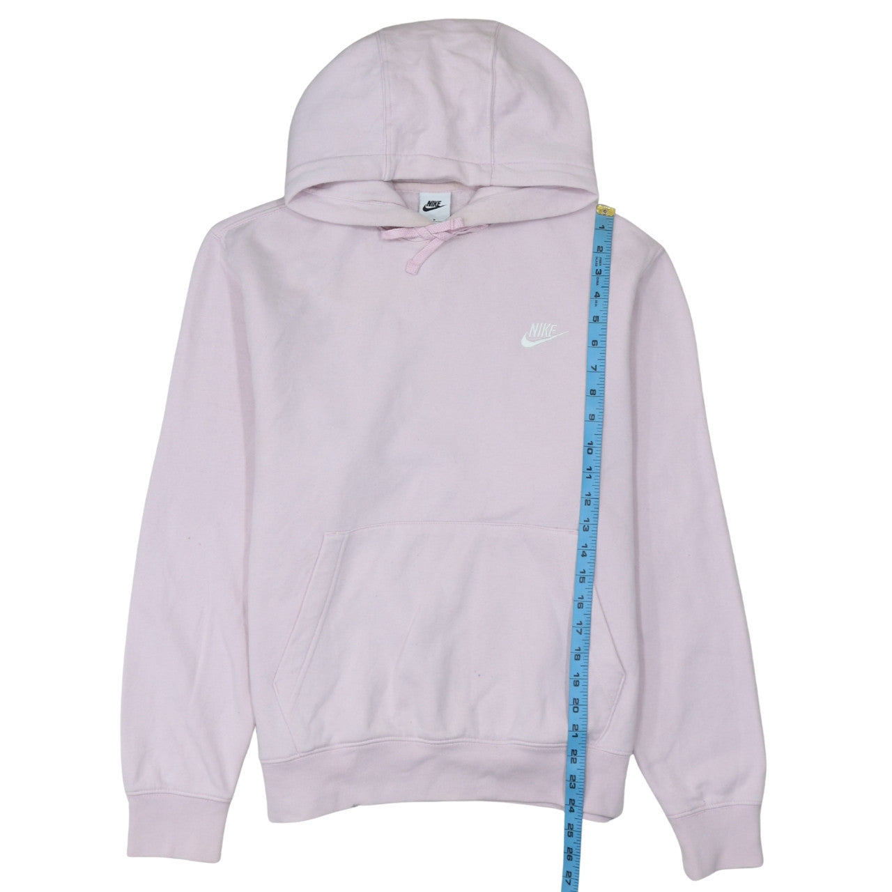 Nike Women Pink Pullover Hoodie Medium Cotton Blend Logo Sweatshirt